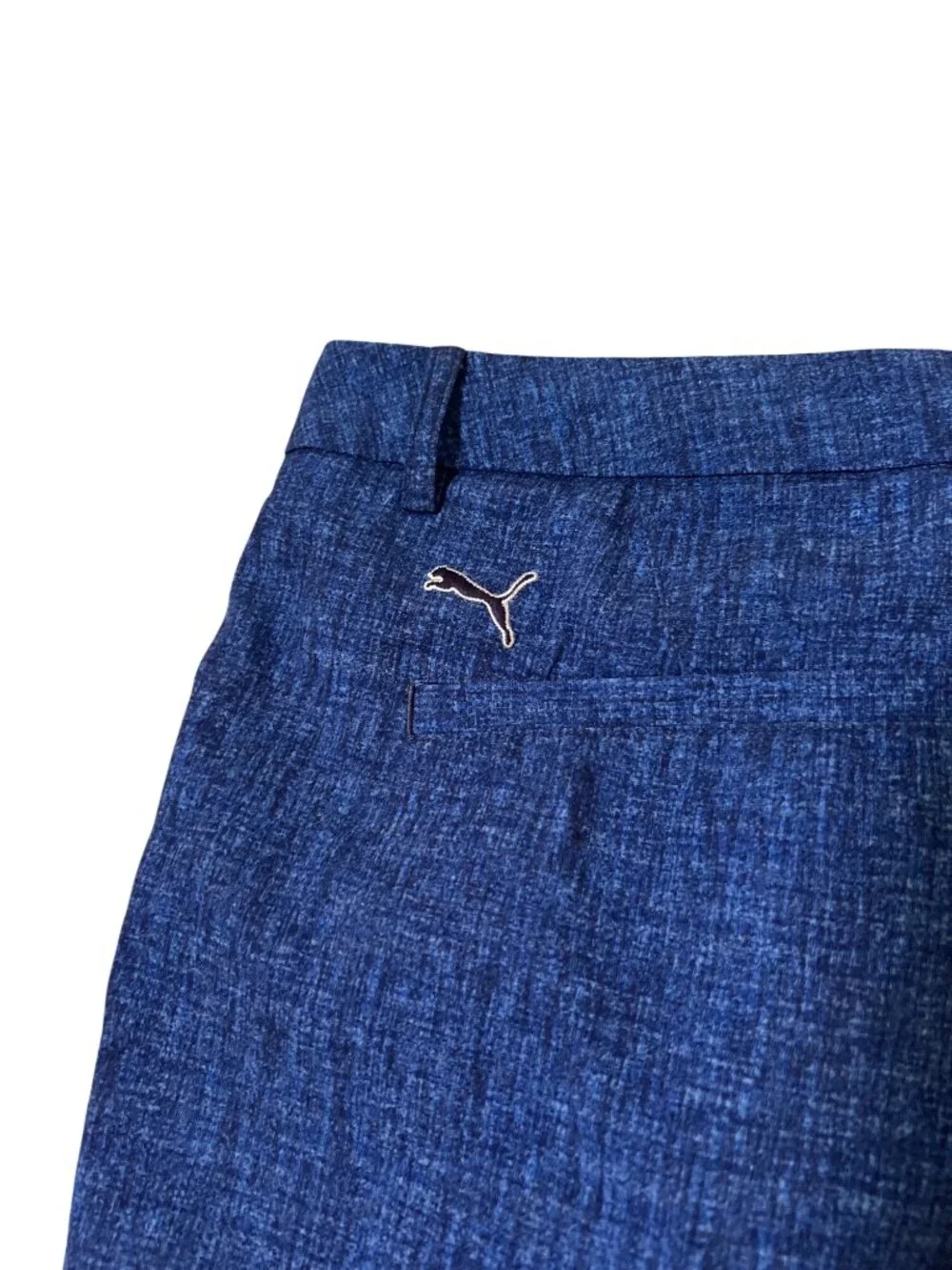 Men's Puma golf shorts size 38 blue crosshatch‎